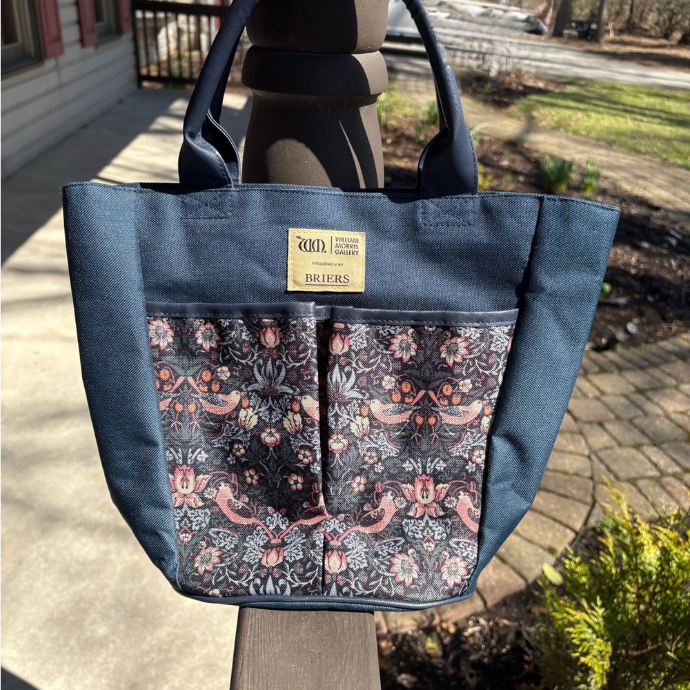 Navy and Floral Tote Bag